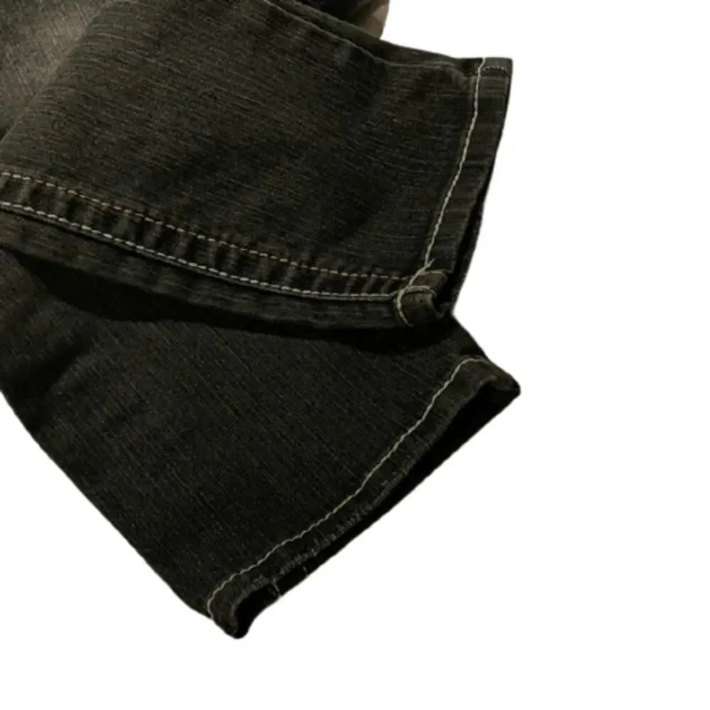JUSTICE Black Gray Distressed Jeans 12 Slim